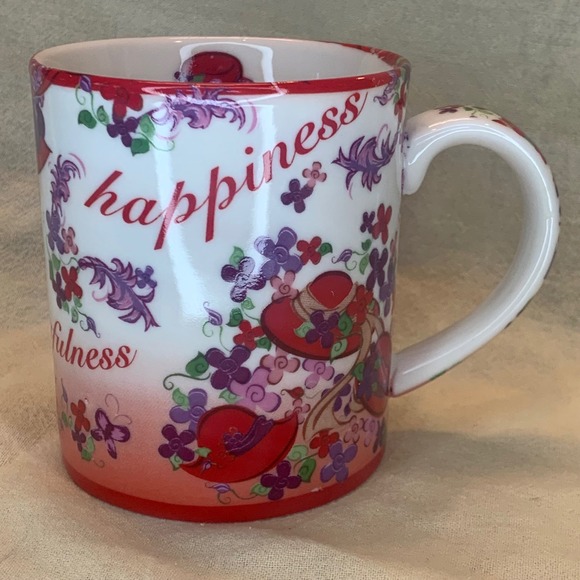 Cardew Design Other - Cardew Design Red Hat Society‎ Mug Pink Chintz White Red Excellent Floral 2004
